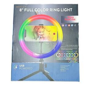 Vivitar 8 inch Full Color Ring Light Brand New USB Powered 120pcs LEDs